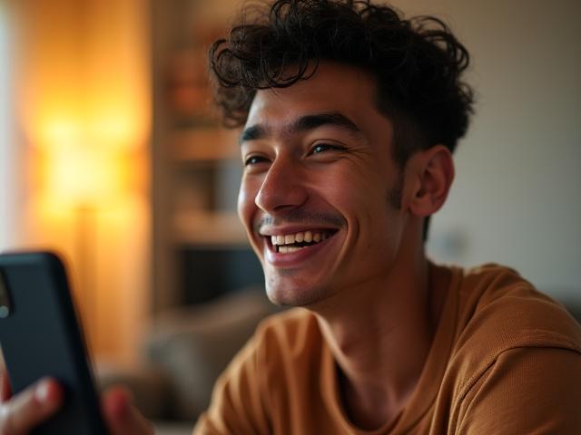 Ragazzo creator di comedy che ride